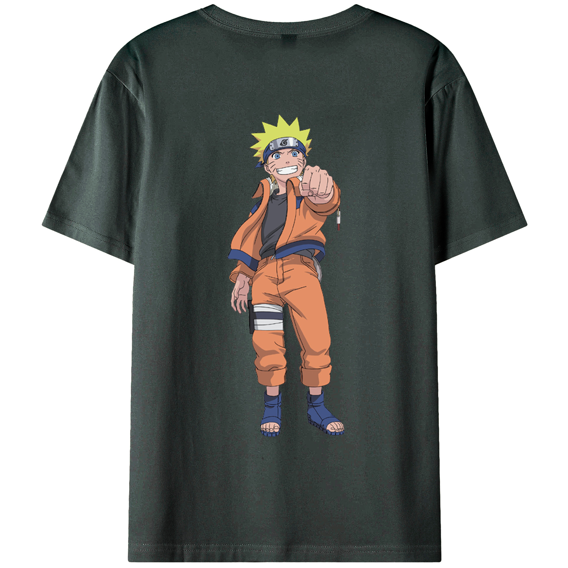 （画像用） NARUTO -ナルト- うずまき ナルト Uzumaki Naruto 綿100％ メンズ半袖Tシャツ（バックプリント） 通気性